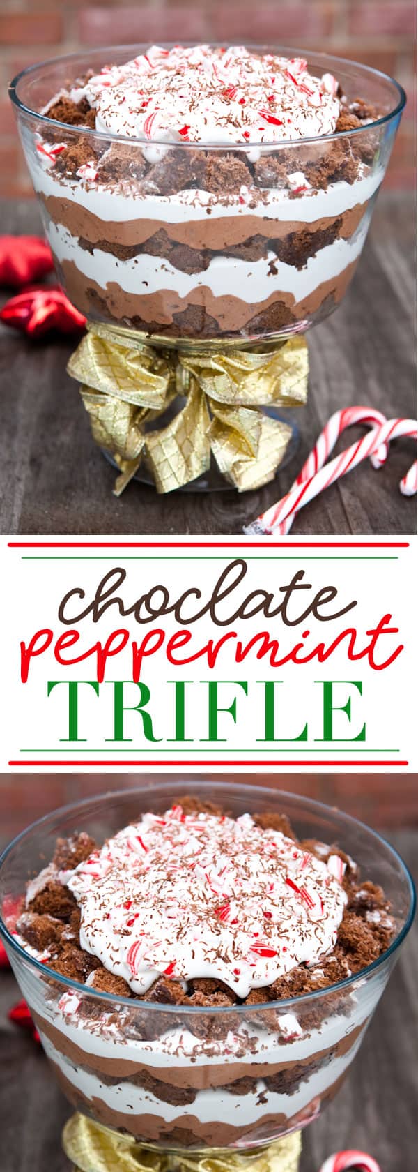 Chocolate Peppermint Trifle #chocolate #christmas #holiday #peppermint #trifle