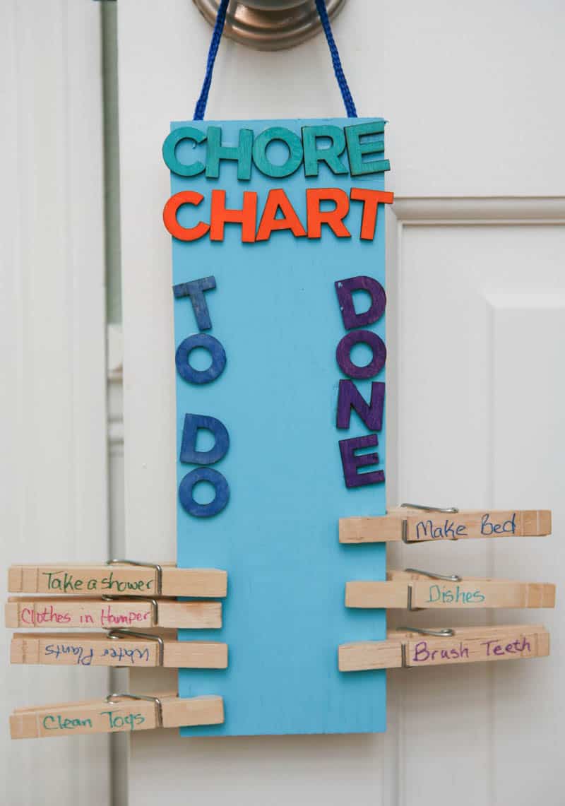 Eclectic Recipes DIY Clothespin Chore Chart Eclectic Recipes