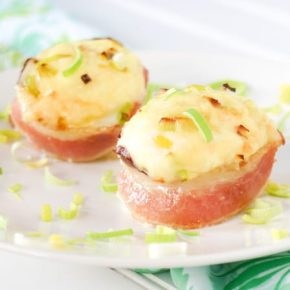 Bacon and Egg Cups with Leek and Gruyere Cheese