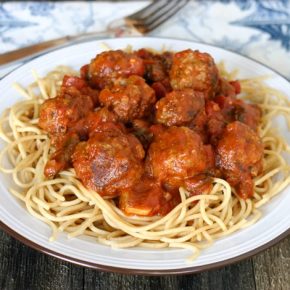 Spaghetti with Mozzarella Stuffed Meatballs