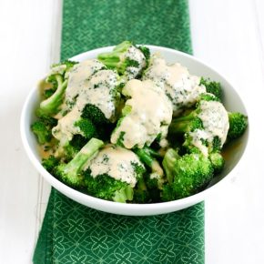 Broccoli with Cheddar Cheese Sauce