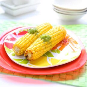 Oven Roasted Corn with Basil Lime Butter