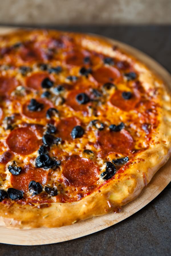 pizza with olives