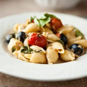 Tuna-Basil Pasta with Olives