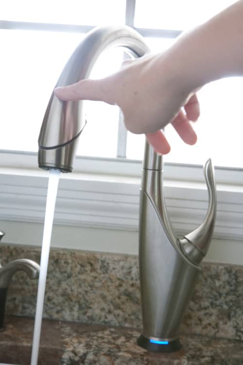 touching faucet