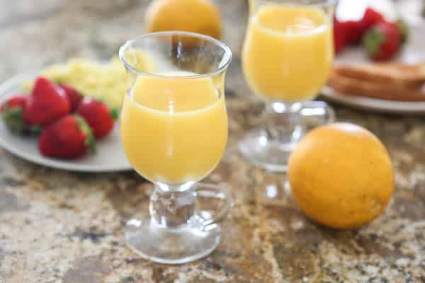 fresh orange juice in glasses