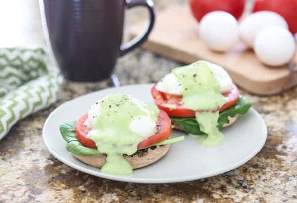 eggs benedict with vegetables 