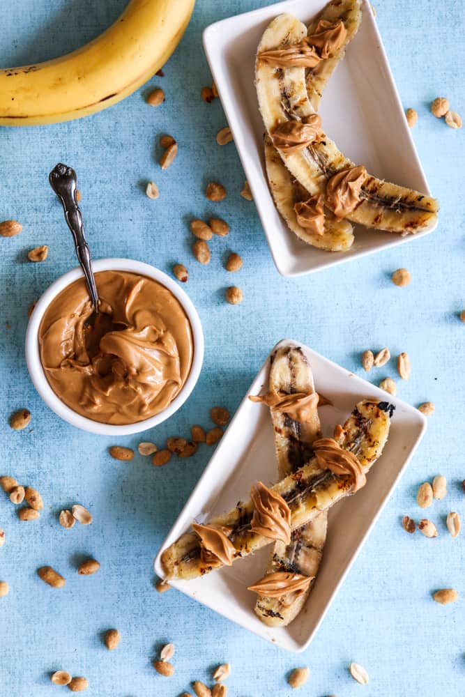 grilled bananas with peanut butter